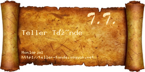 Teller Tünde névjegykártya